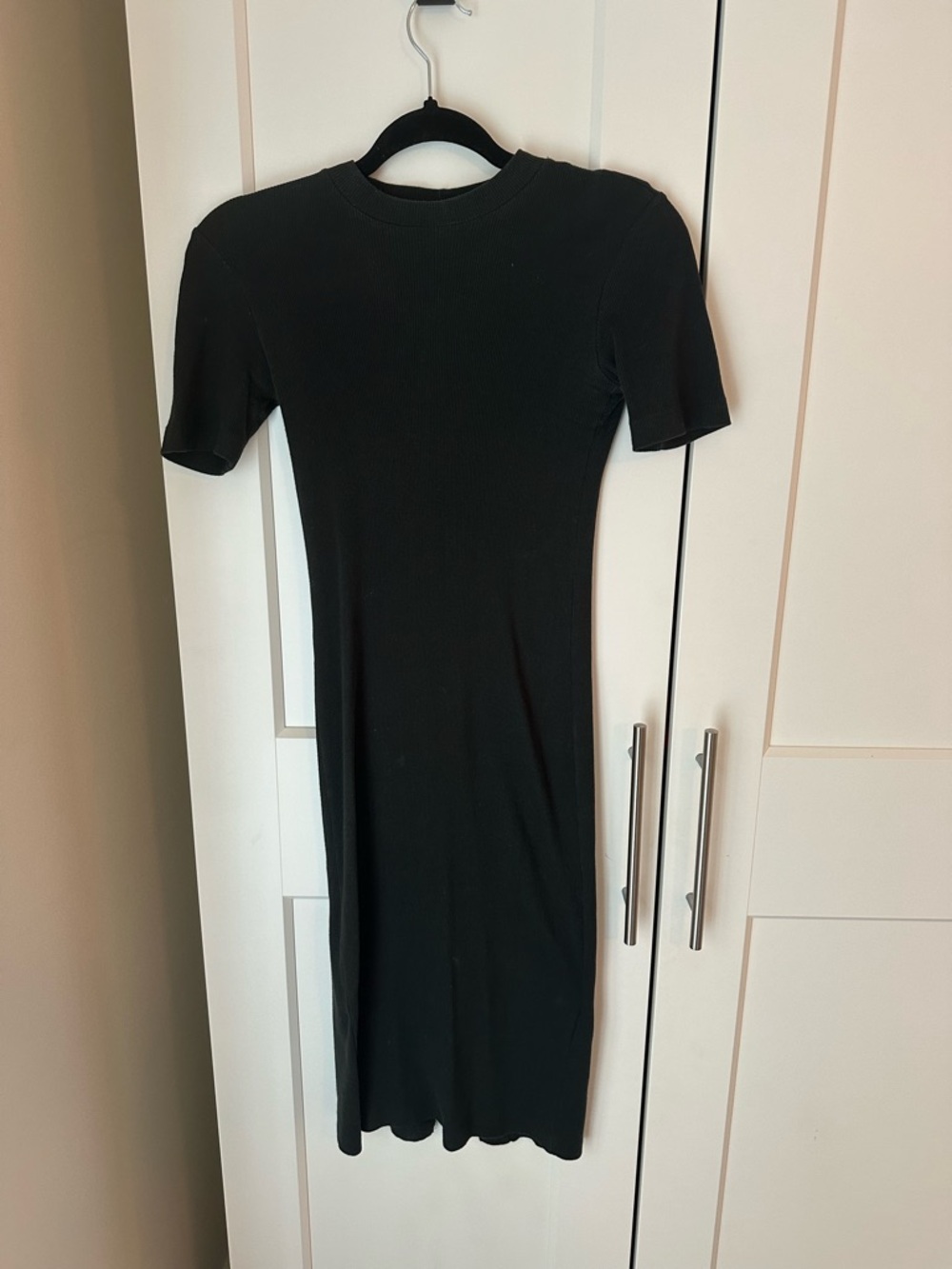 KOTN Dark Green Ribbed Short Sleeve Midi Dress size small